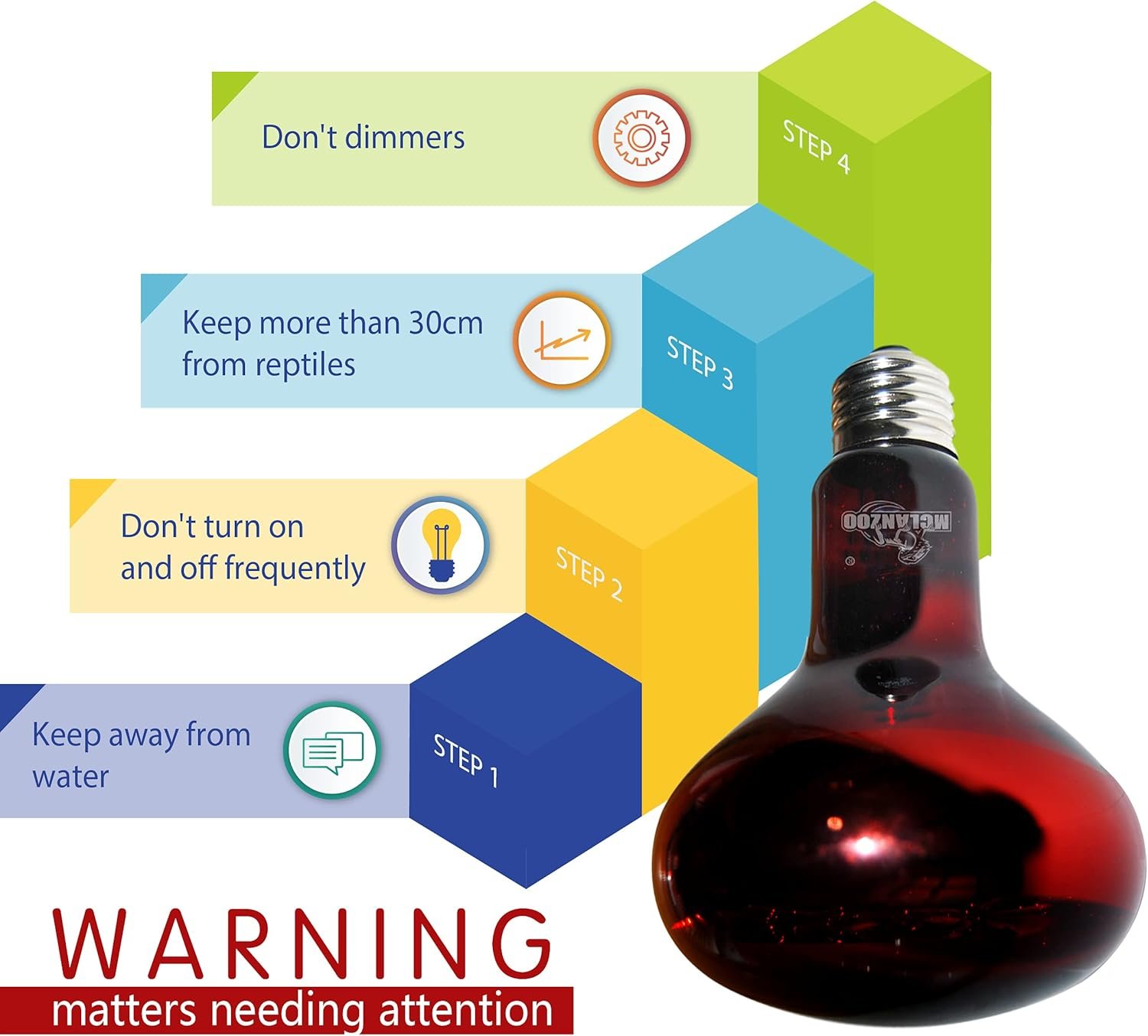 Infrared Heat Lamp Bulbs 100W 2 Pack,Red Basking Spot Light Bulb Reptile Heating lamp for Bearded Dragon,Turtle,Snake,Leopard Gecko,Chicked with Digital Temperature Thermometer - Image 6