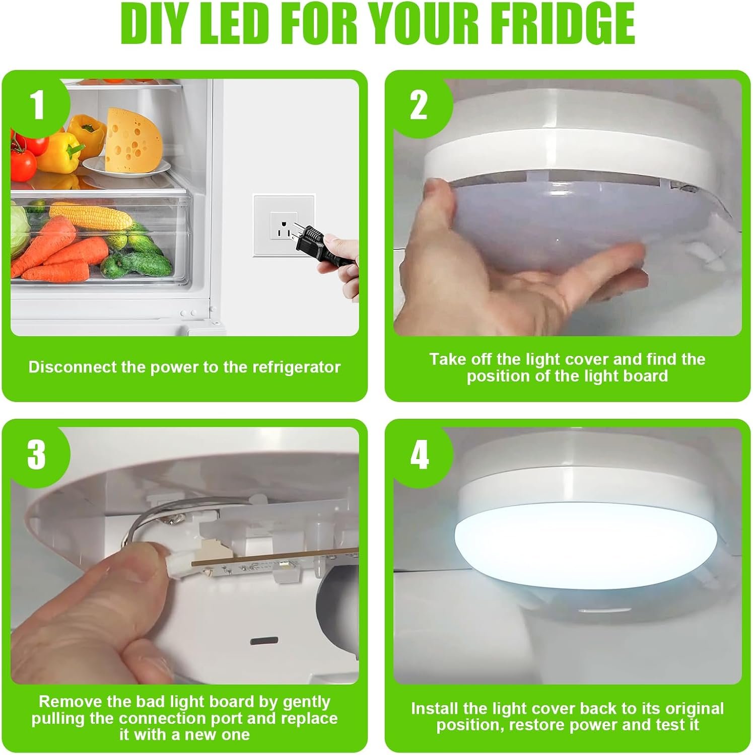 WR55X26671 LED Light Board for GE Refrigerators Brand, WR55X26671 LED Freezer Light Bulb Replacement for GE Refrigerator Light Bulbs PS11767930 AP6035586 4468532 EAP11767930 - Image 4