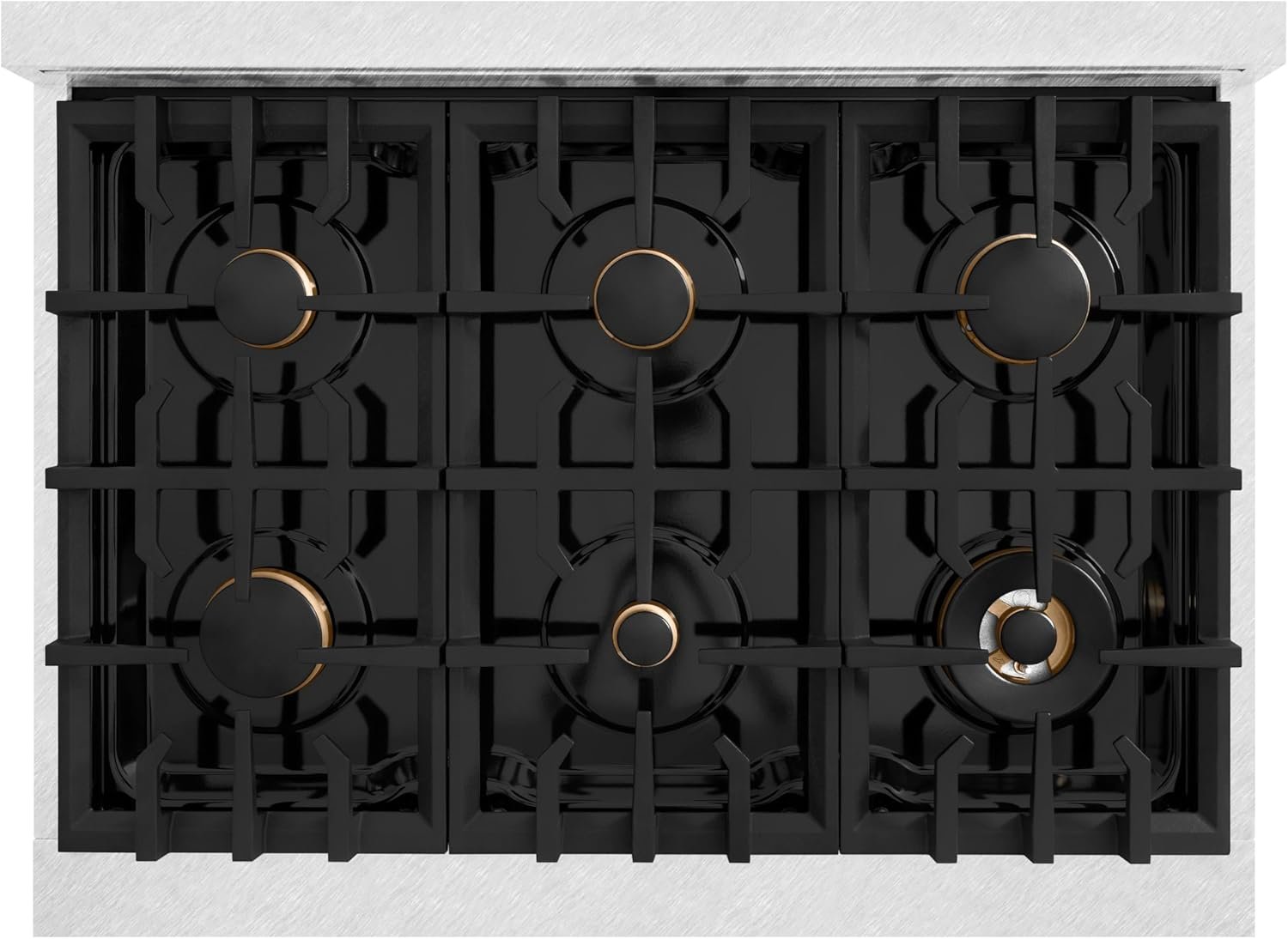 ZLINE 36 in. 5.2 cu. ft. Classic Gas Range with Convection Gas Oven in DuraSnow Stainless Steel with 6 Brass Burners (CGRS-BR-36) - Image 5