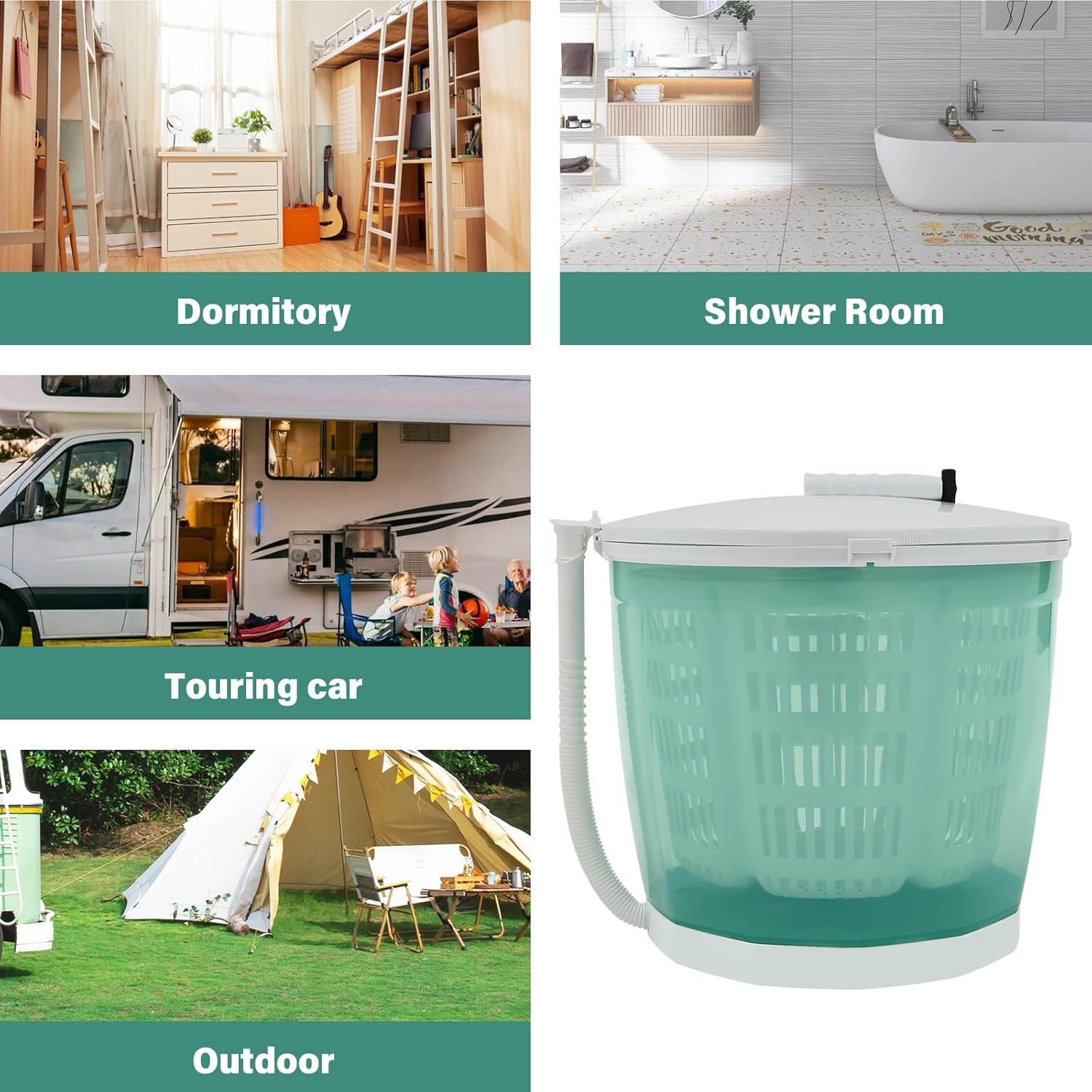 Mini Portable Washing Machine and dryer,2 in 1 Manual Washing Machine for Clothes Spin Dryer Mini Traveling Outdoor Washing Machine Compact Washer Spin Dryer for RV, Travel Non-Electric - Image 7