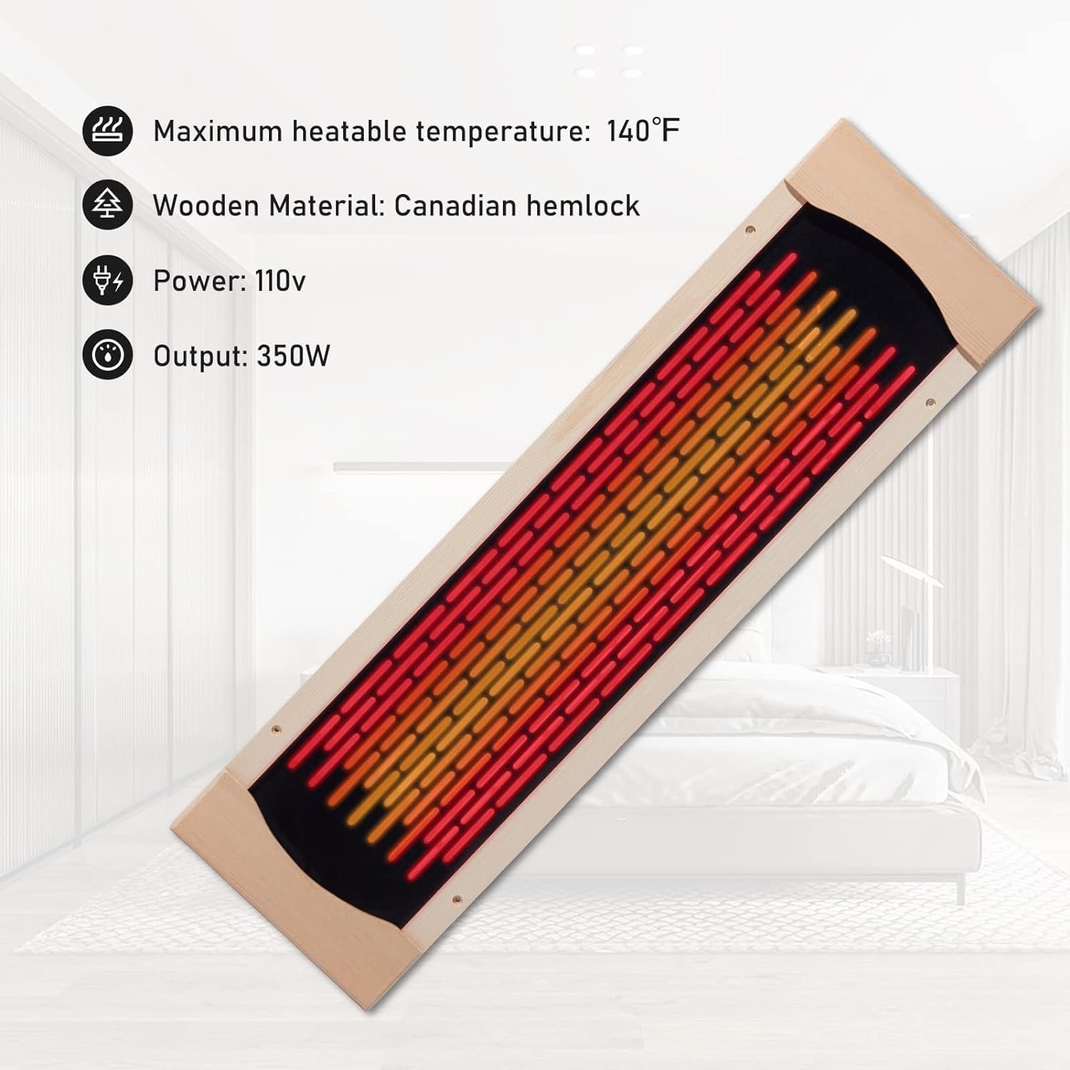 Far Infrared Carbon Fiber Glass Red Light Heater Tube, Infrared Sauna Heater, Sauna Accessories, Sauna Heater 110V, Infrared Suana Heating Element Tube for Wooden Indoor/Outdoor Sauna - Image 2