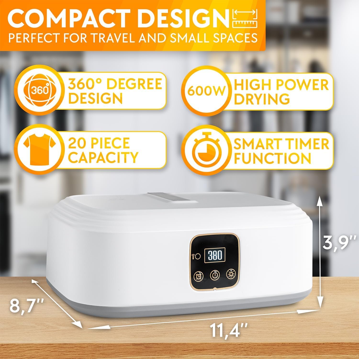 Portable Clothes Dryer – Compact, Foldable, Energy-Efficient Laundry Drying Machine for Apartments, Travel, Small Spaces, Hotels, RVs, Dorm Rooms, and Mini Secadoras de Ropa - Image 4