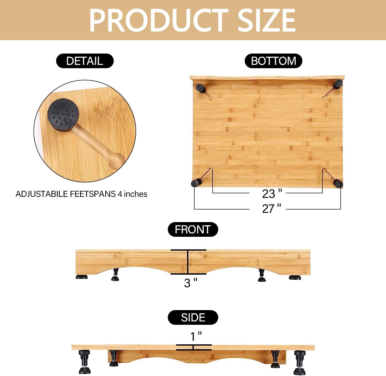 Stove Cover Board for Gas Stovetop - Raised Cutting Board with Legs and Juice Grooves, Adjustable Noodle Board Stove Cover for RV Stove Top (29.52"x21.65") - Image 4