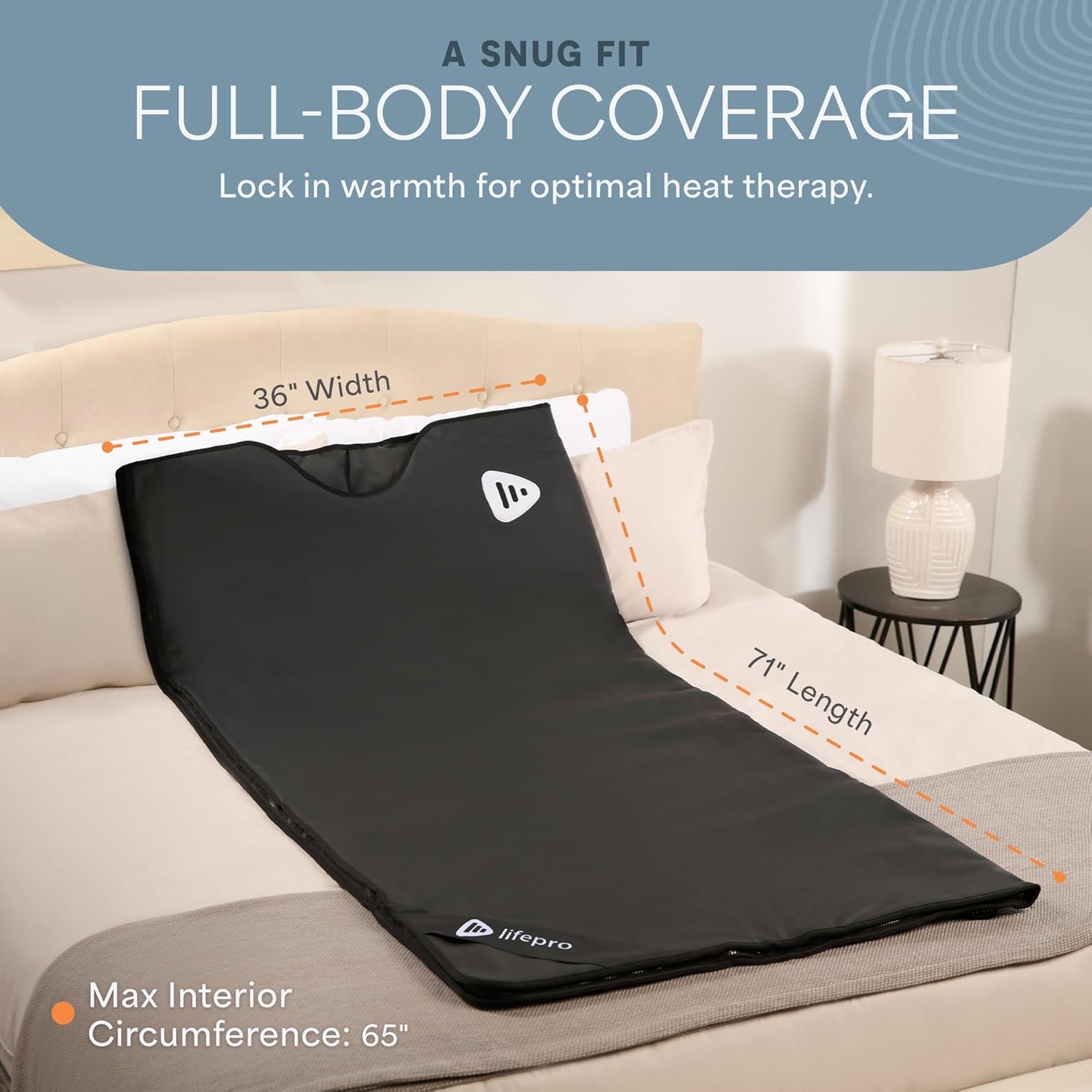 LifePro Infrared Sauna Blanket for Detox & Relaxation – Portable Far Infrared at Home Sauna for Detox, Muscle Tension Release, and Recovery – RejuvaWrap Series with Adjustable Heat Settings - Image 6