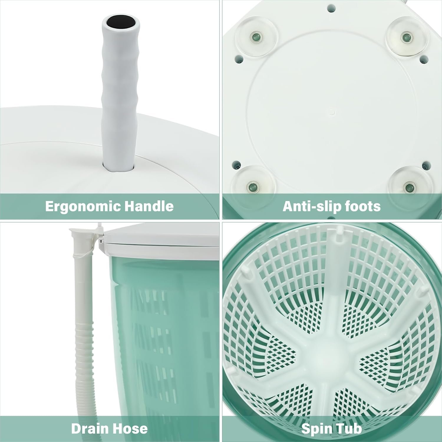 Mini Portable Washing Machine and dryer,2 in 1 Manual Washing Machine for Clothes Spin Dryer Mini Traveling Outdoor Washing Machine Compact Washer Spin Dryer for RV, Travel Non-Electric - Image 5