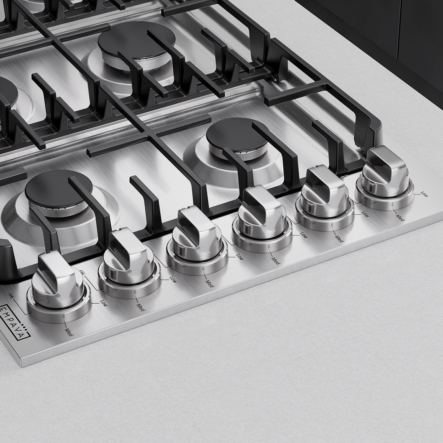 Empava 36 Inch Gas Stove Cooktop with 6 Sealed Burner NG/LPG Convertible in Stainless Steel, Fivе Расk - Image 7