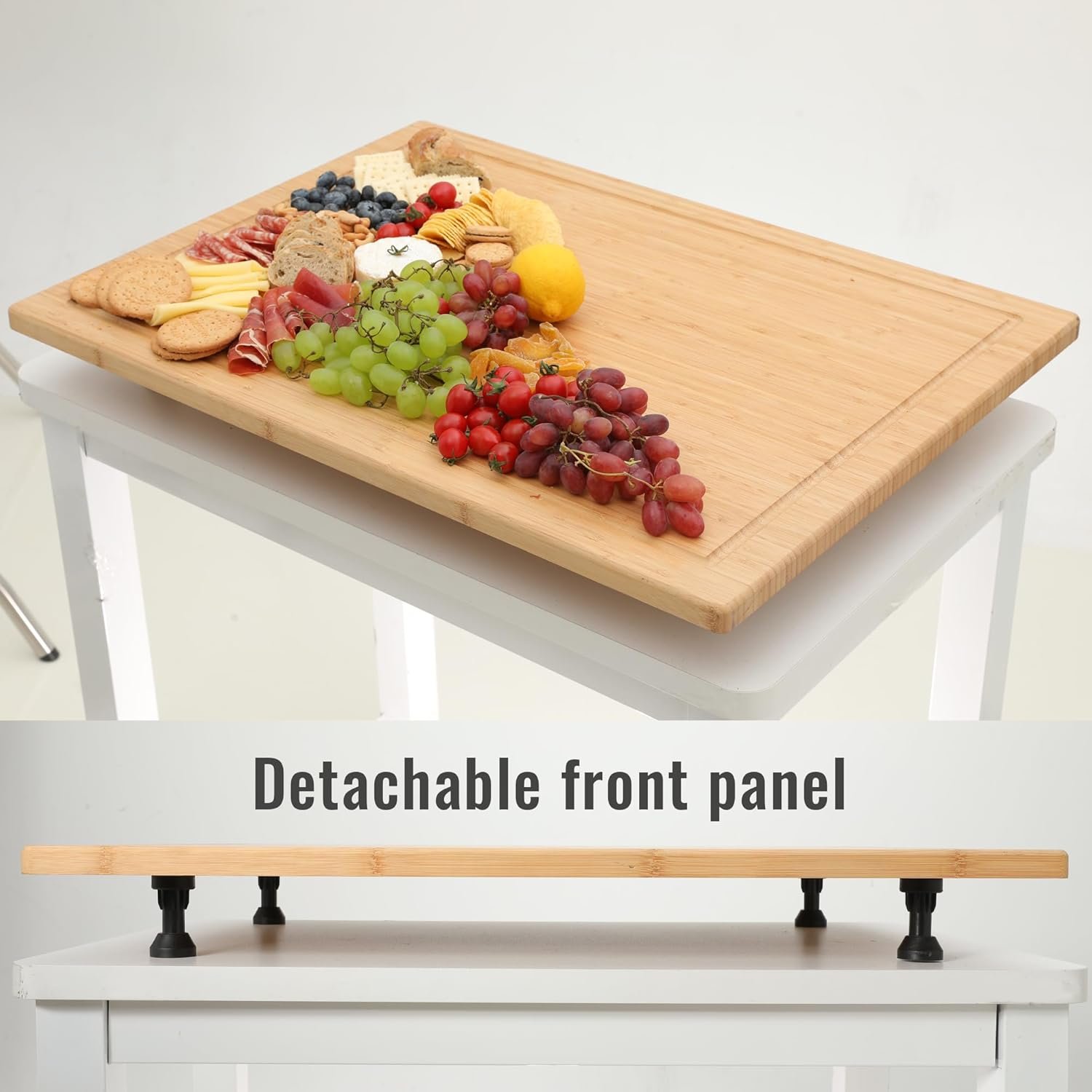 Stove Cover Board for Gas Stovetop - Raised Cutting Board with Legs and Juice Grooves, Adjustable Noodle Board Stove Cover for RV Stove Top (29.52"x21.65") - Image 5