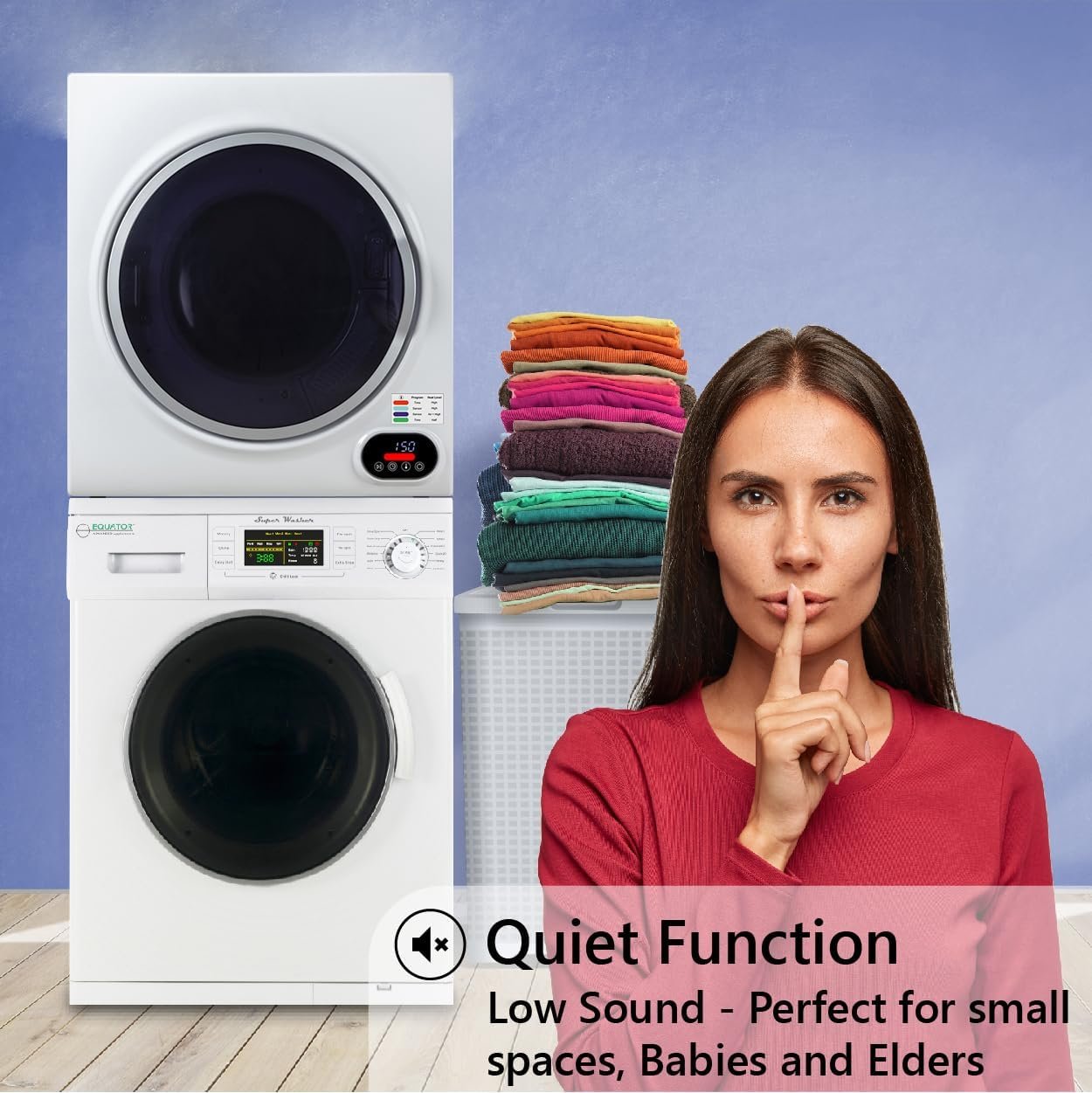 Equator Basic Stackable 13 lbs Washer + Vented Sensor Dryer 3.5cf 110V - Image 7