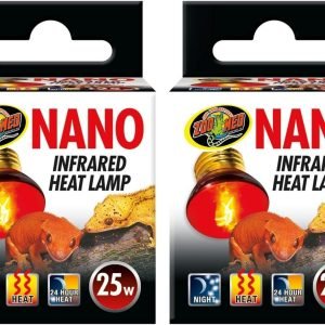 Zoo Med (2 Pack) Nano Infrared Heat Lamp, 25 Watt