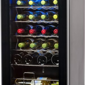 BLACK+DECKER BD61526 Wine Cellar, Black Cabinet with Gray Door Accent
