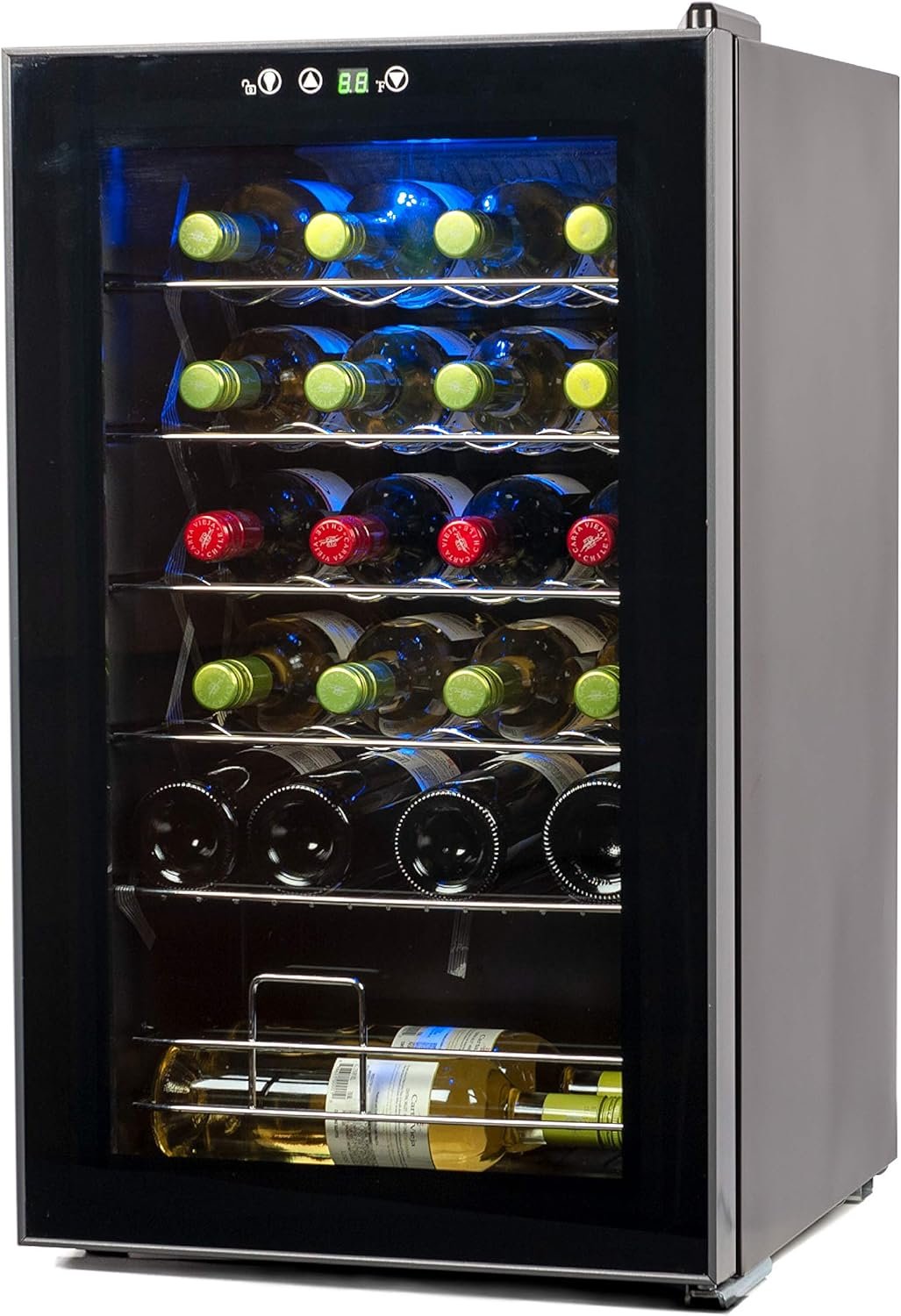 BLACK+DECKER BD61526 Wine Cellar, Black Cabinet with Gray Door Accent