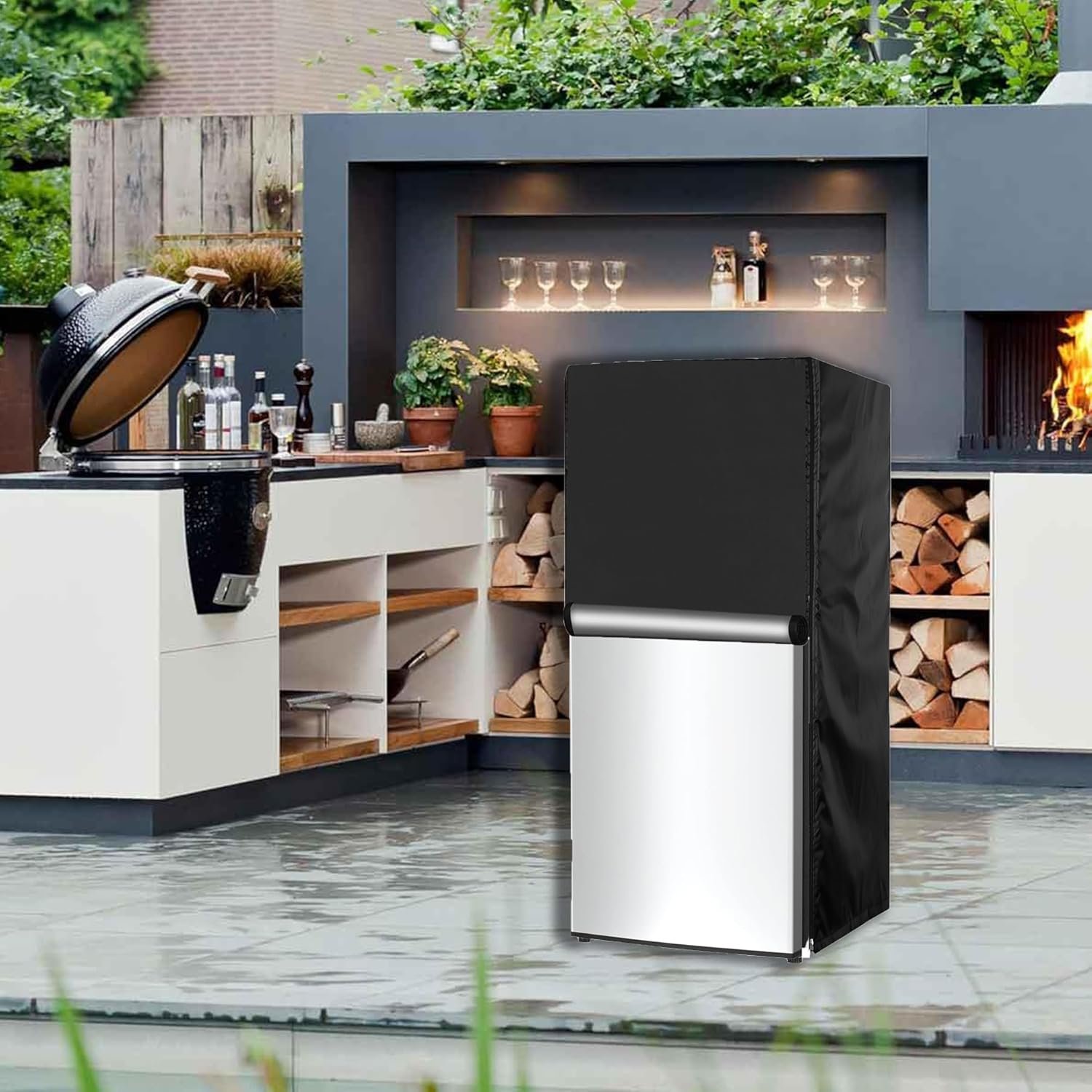 Mini Refrigerator Cover 21''L x 21''W x 46''H,Suitable for 4.0-4.5 Cu.Ft Mini Fridge/Small Refrigerator, 600D Oxford Washable, Reusable, Front can be opened, Black - Image 6