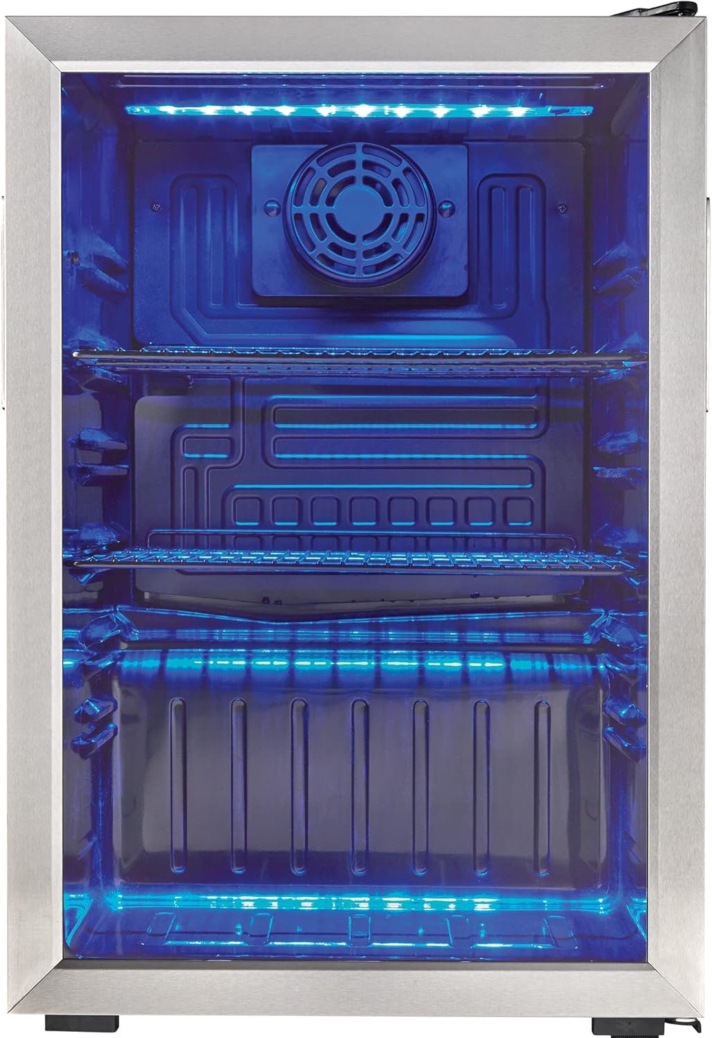 Danby DBC026A1BSSDB 95 Can Beverage Center, 2.6 Cu.Ft Refrigerator for Basement, Dining, Living Room, Drink Cooler Perfect for Beer, Pop, Water, Black/Stainless-Steel