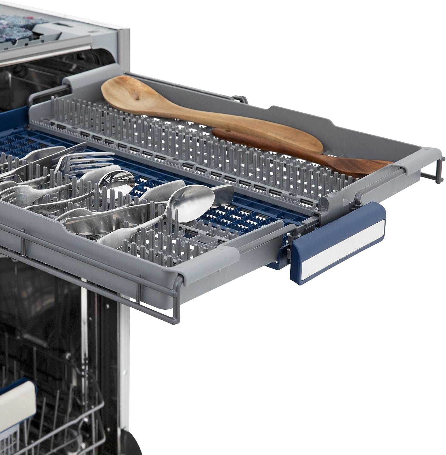 ZLINE Autograph Edition 24" Tallac Series 3rd Rack Top Control Built-In Tall Tub Dishwasher in Custom Panel Ready with Champagne Bronze Handle, 51dBa (DWVZ-24-CB) - Image 5