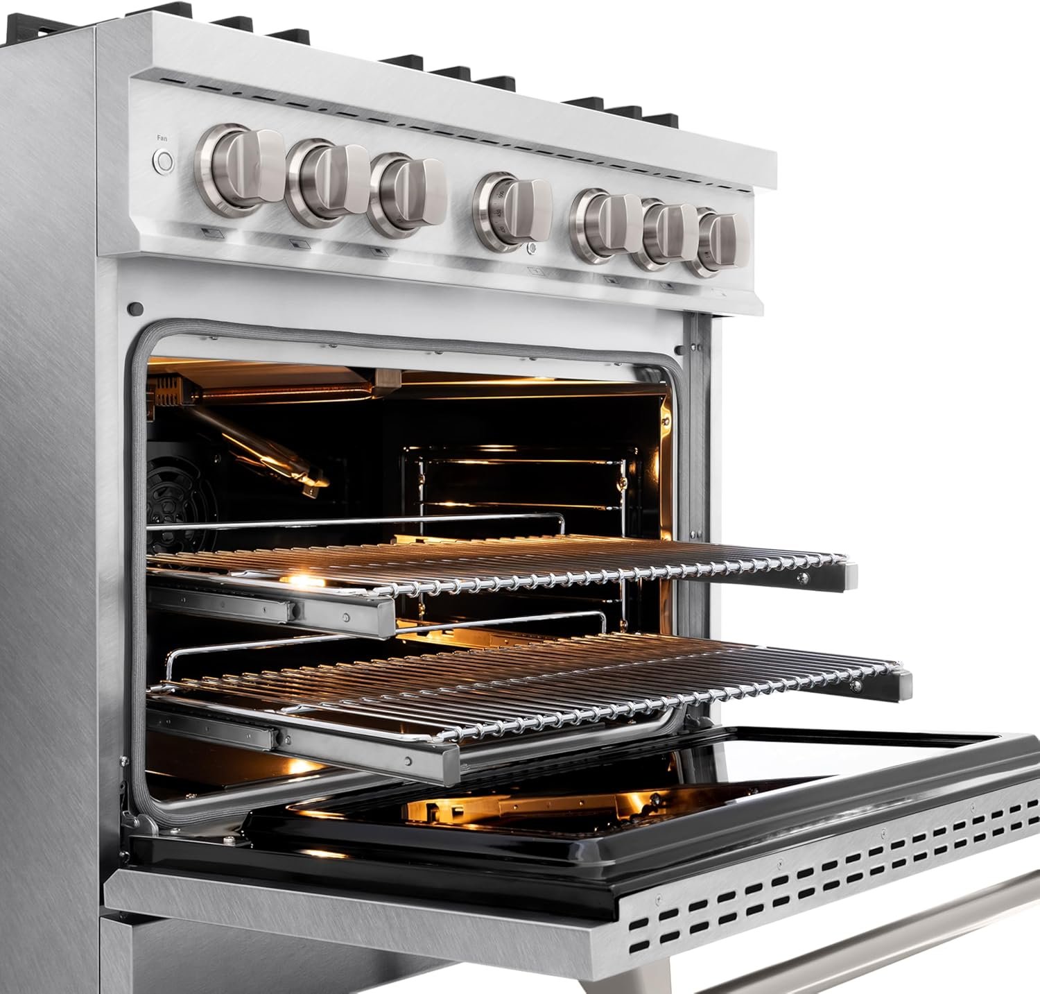 ZLINE 36 in. 5.2 cu. ft. Classic Gas Range with Convection Gas Oven in DuraSnow Stainless Steel with 6 Brass Burners (CGRS-BR-36) - Image 7