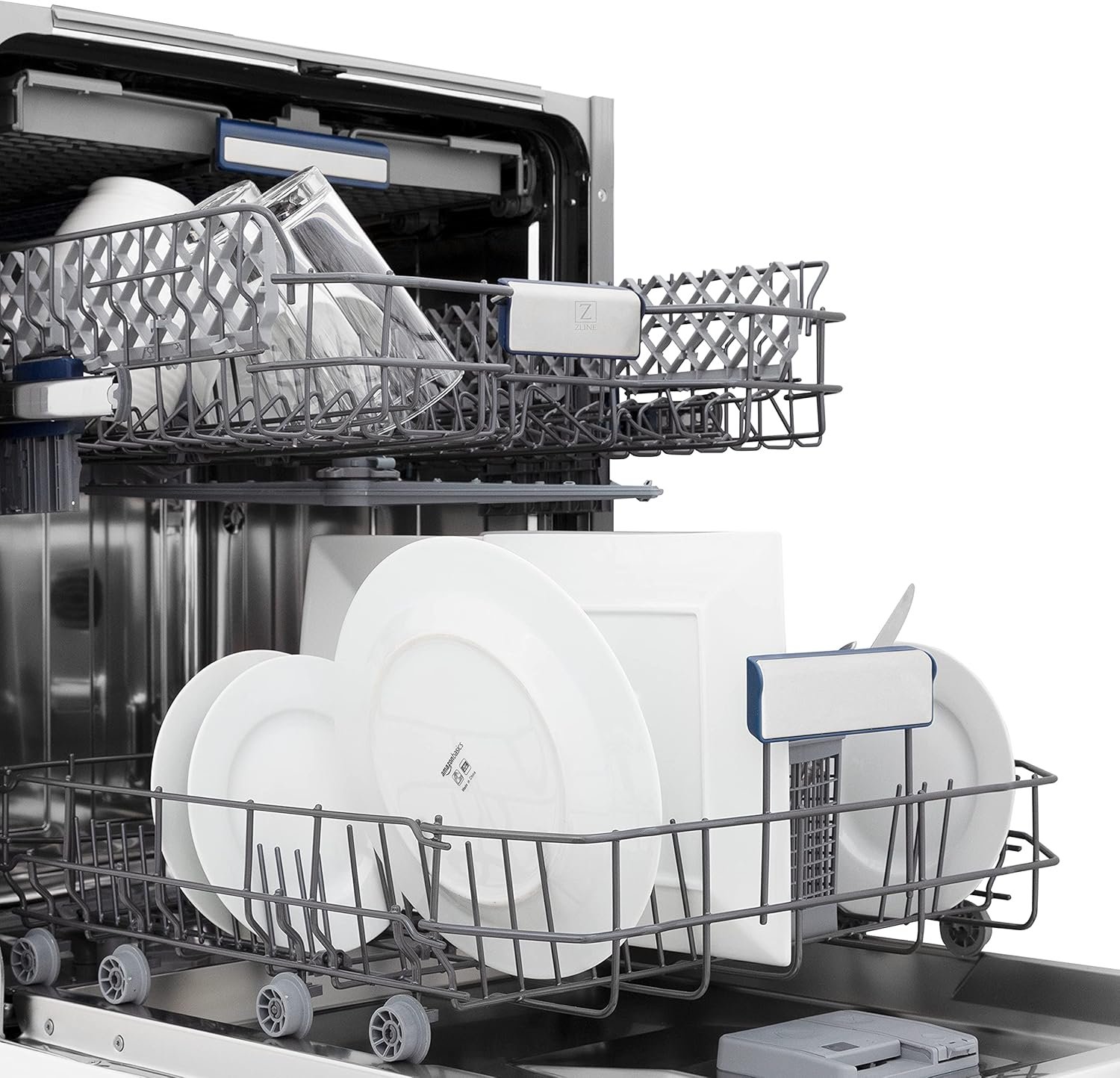 ZLINE Autograph Edition 24" Tallac Series 3rd Rack Top Control Built-In Tall Tub Dishwasher in Custom Panel Ready with Champagne Bronze Handle, 51dBa (DWVZ-24-CB) - Image 6