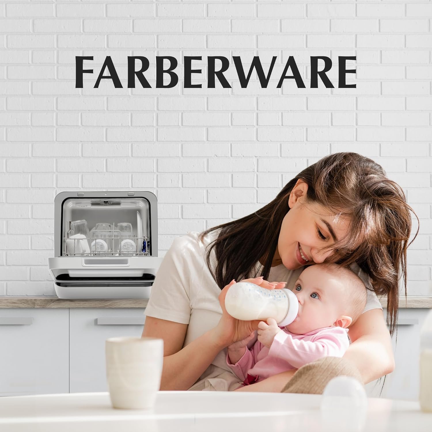 Farberware Portable Countertop Dishwasher with 5-Liter Built-in Water Tank - 5-Program System for Home, RV, and Apartment - Wash Dishes, Glass, and Baby Products - Image 6