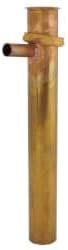 1-1/2" x 12" Rough Brass Dishwasher Tailpiece with Solid Brass Nut, 17 GA, Direct Connect (1/2" Copper)