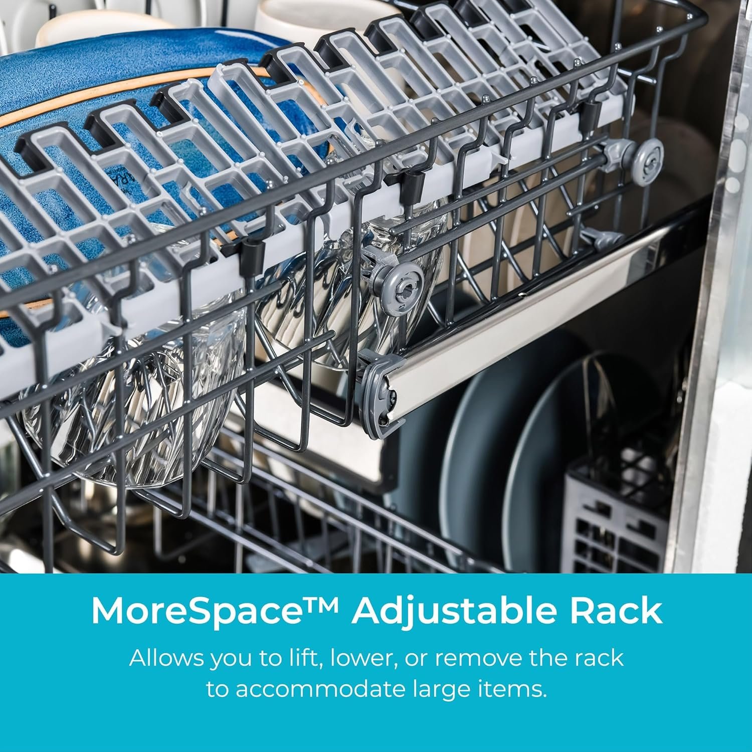 Kenmore 24" Built-In Stainless Steel Tub Dishwasher with SmartWash, UltraWash, SmartDry Plus, MoreSpace Adjustable Rack and Leak Detect, Energy Star Certified, White - Image 6