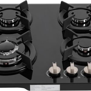 4 Burner Gas Cooktop，Countertop Gas Cooktop Built-In Gas Cooktop Camping Gas Tempered Glass Stove Cover Stove Gas Stove with Nozzles and Burnercaps for Home Kitchens, Restaurants, Hotels