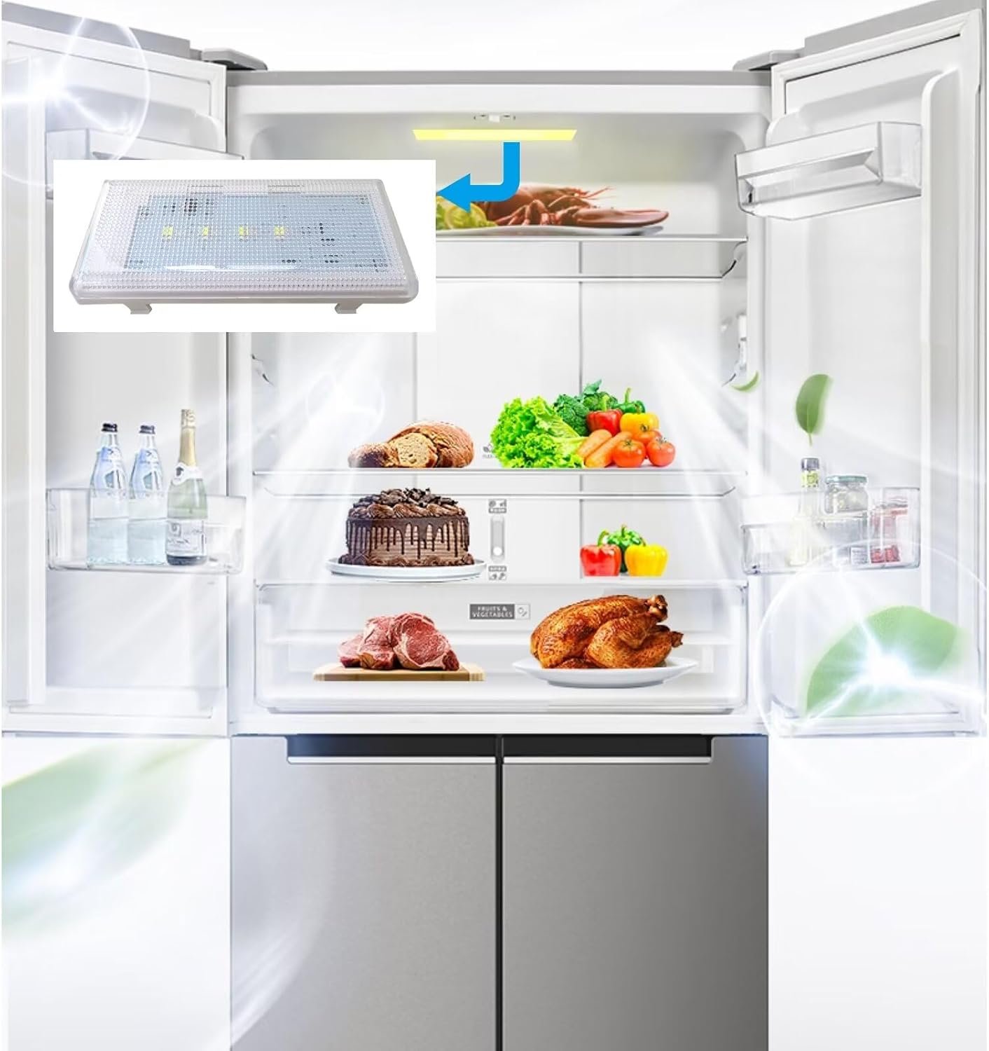 Refrigerator LED Lights WPW10515058 Replacement Fits for 106.51792412 SIDE by XSPANDER - Image 4