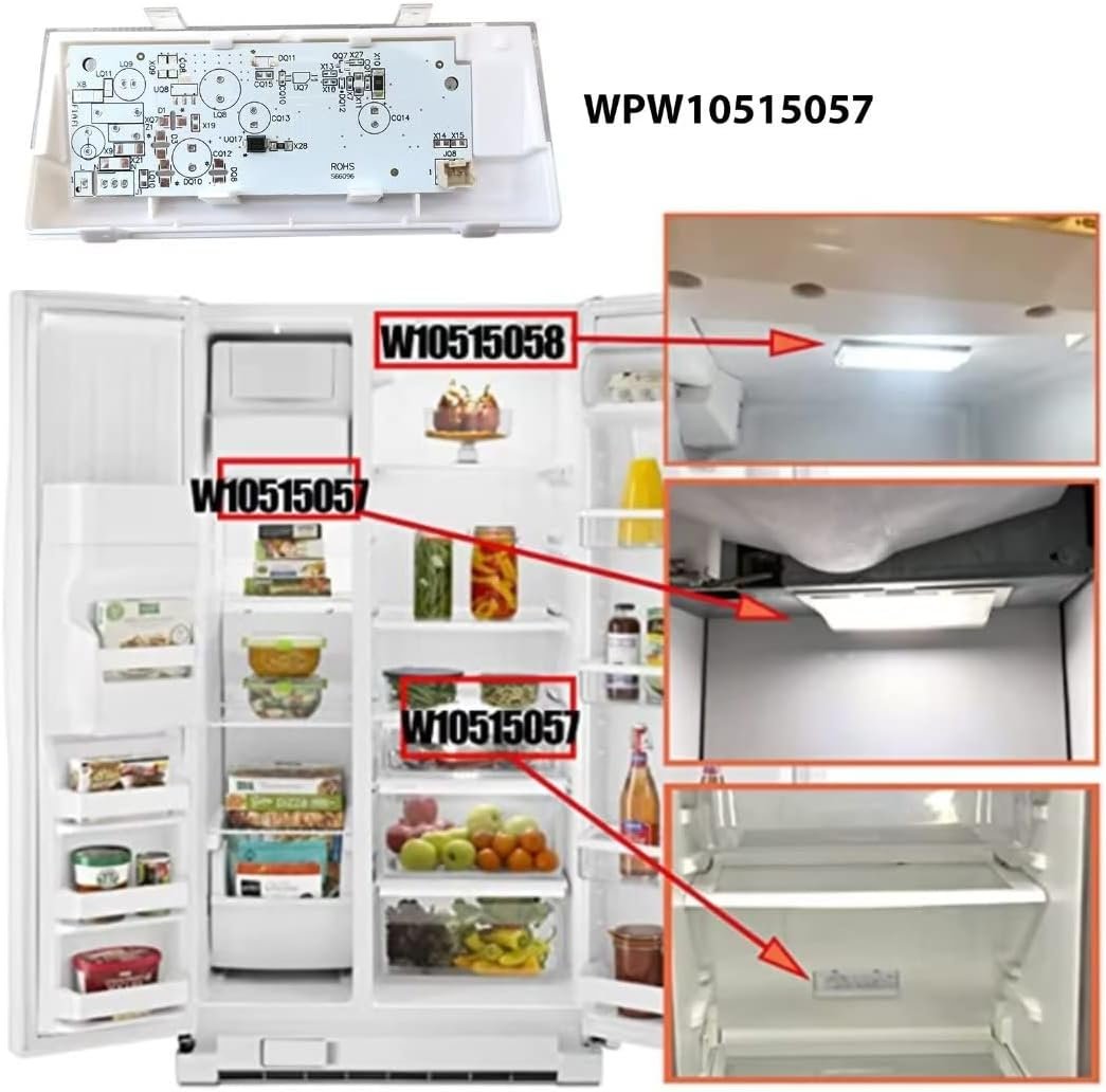 W10515058 LED Light Replacement for Whirlpool WRS325FDAM04, SIDE-BY-SIDE, W/DISPENSER, WRS325FDAT02, WRS325FDAT04, SIDE-BY-SIDE, W/DISPENSER - Image 7