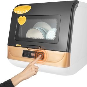 Portable Countertop Dishwasher Compact Dish Washing Large Capacity 3-in-1 Washing Modes 360° All-round Washing for Home Apartments Dorms Boats and RVs