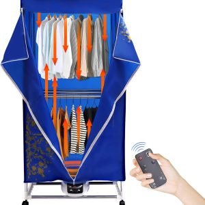 Foldable Clothes Dryer, Portable Electric Heated Clothes Drying Rack with Remote Control Adjustable Timer for Home, Apartment and Travel