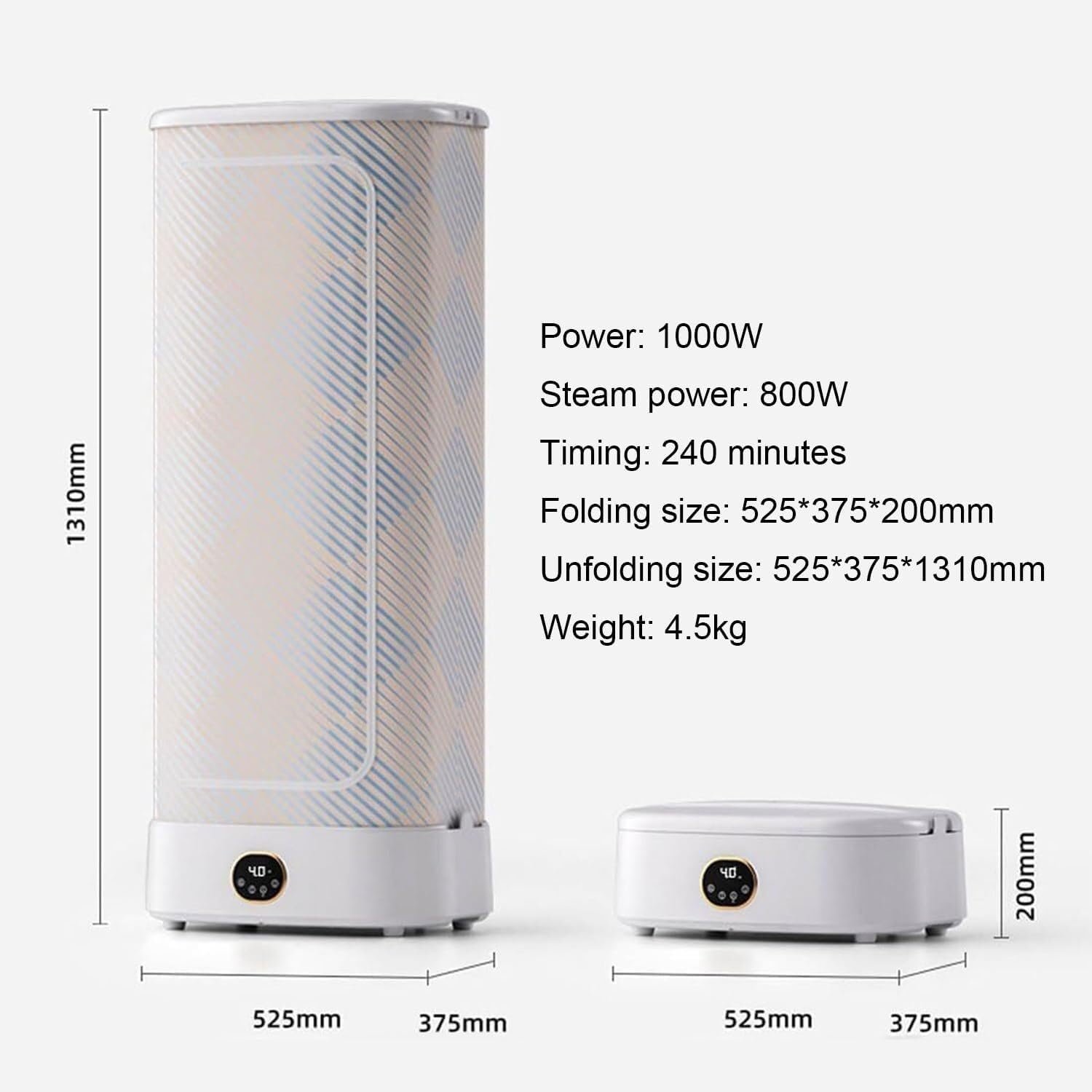 Portable Clothes Dryer,Electric Clothes Dryer, Automatic Ironing Machine,Portable Dryer,Steam Drying Smart Machine,RVs,Travel Premium Mini Dryer for Light Clothes - Image 7