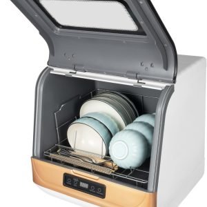 3 in 1 Washing Modes Countertop Dishwasher, 800W Countertop Installation-Free Dishwasher, 360° Rotating Spray and 158℉ Temperature, Suitable for Cleaning Tableware, Vegetables and Fruits.