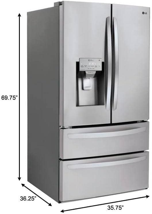 LG LMXS28626S 28 Cu. Ft. Stainless Steel 4-Door French Door Refrigerator - Image 4