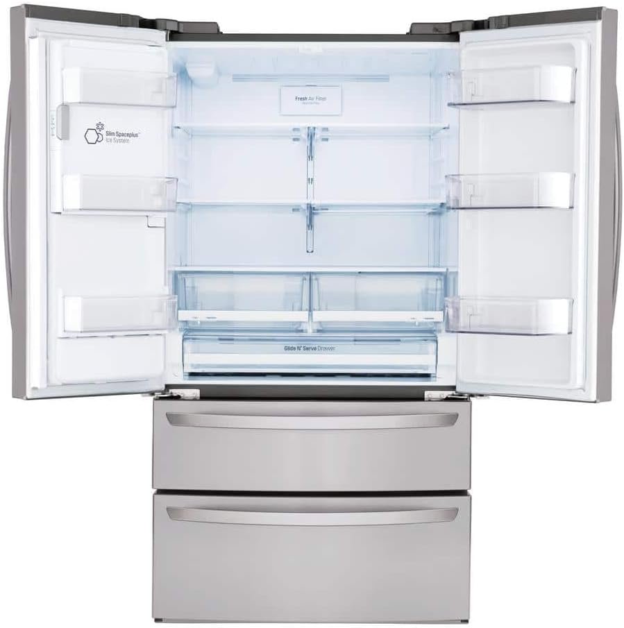 LG LMXS28626S 28 Cu. Ft. Stainless Steel 4-Door French Door Refrigerator - Image 3
