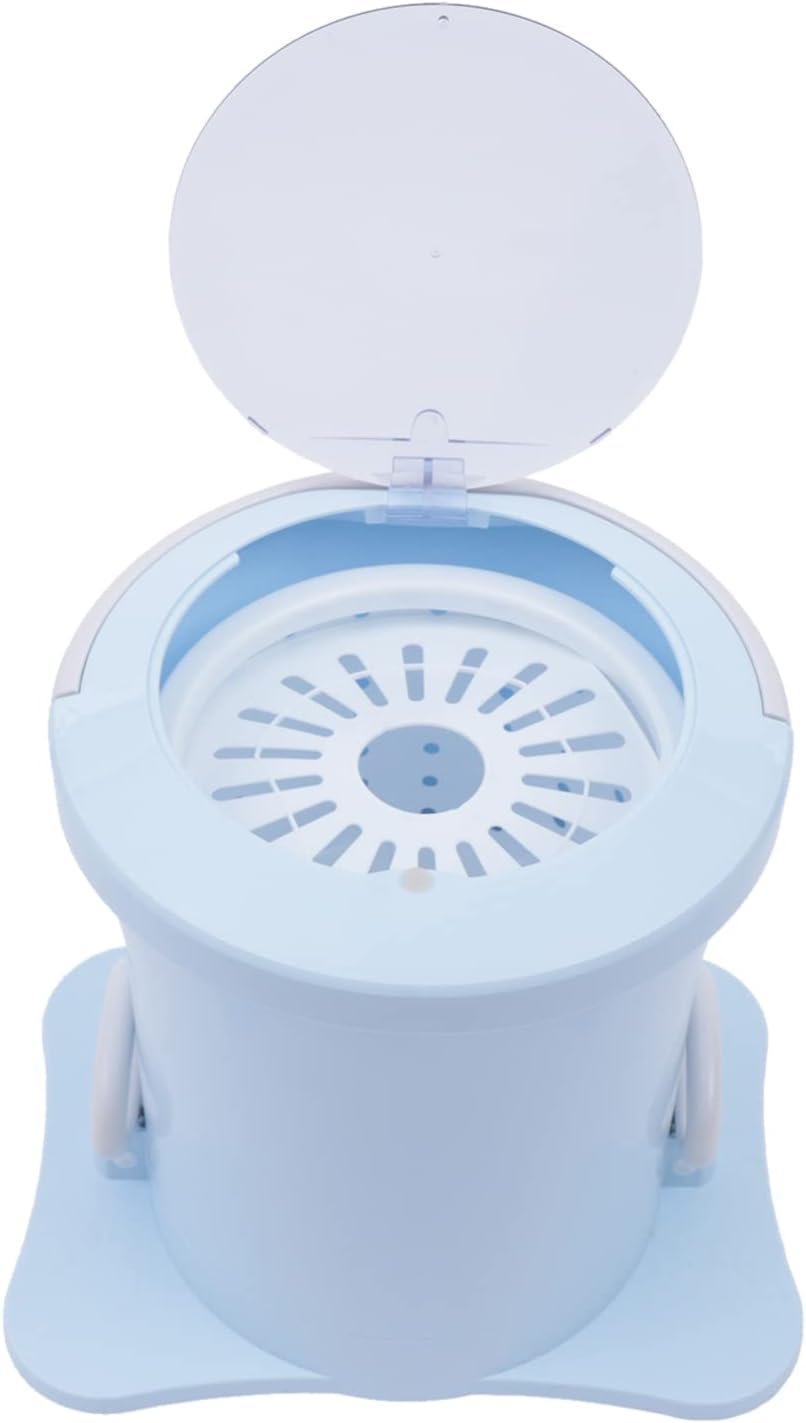 Portable Washing Machine,Large Capacity Dehydrator Spin Dryer Manually Pulling Rope Laundry Drying Machine Foot Type Non-Electric Dehydrator RV Laundry Machine for Home And Dormitory,Blue - Image 3