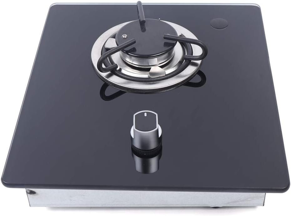 Propane Gas Cooktop Tempered Glass Gas Stove 11.4" Built-in LPG Gas Hob Cooktop Portable Stove with 1 Burner, Auto Ignition Camping 1 Burner LPG for Boat,RV,Apartments,Outdoor