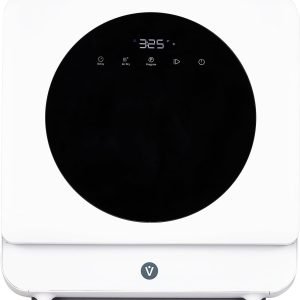 Portable Countertop Dishwasher with 5L Built-in Water Tank, Tabletop Dishwasher 6 Washing Programs, Glass Door Dishwasher, No Hookup Needed, 360° Dual Spray System, White