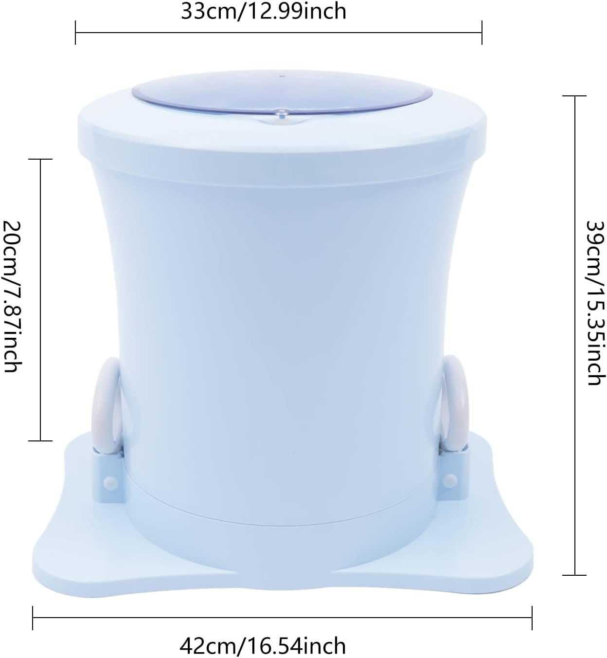 Portable Washing Machine,Large Capacity Dehydrator Spin Dryer Manually Pulling Rope Laundry Drying Machine Foot Type Non-Electric Dehydrator RV Laundry Machine for Home And Dormitory,Blue - Image 4