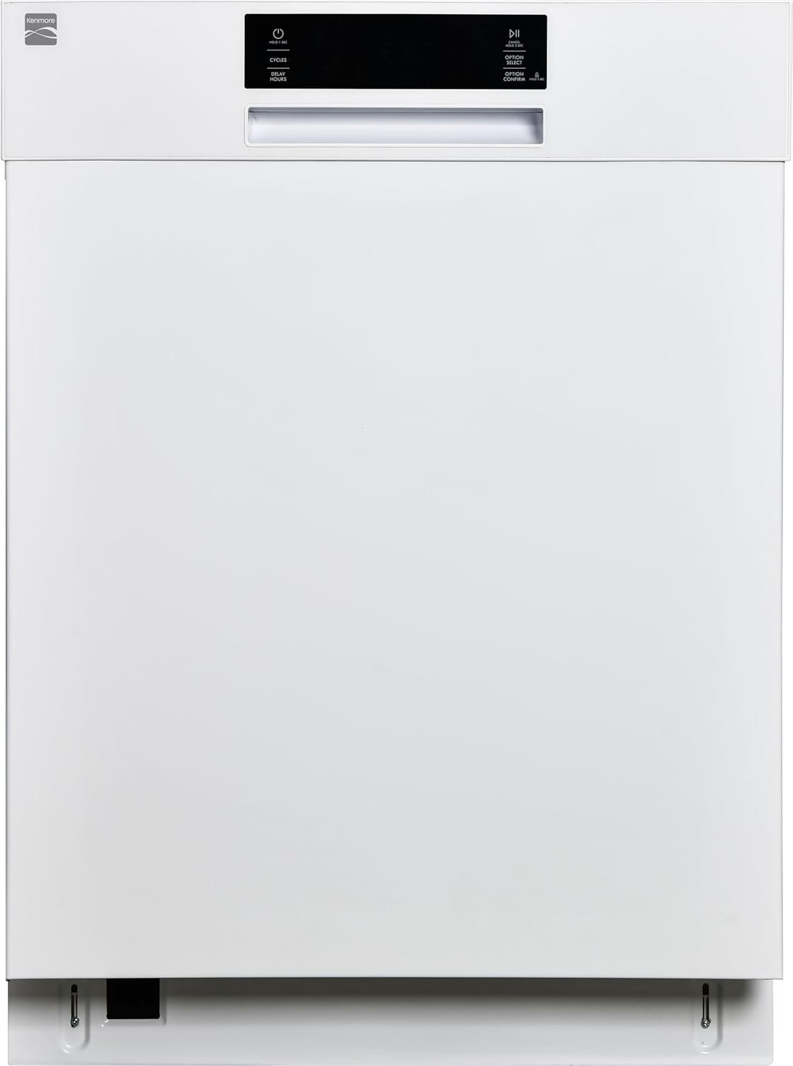 Kenmore 24" Built-In Stainless Steel Tub Dishwasher with SmartWash, UltraWash, SmartDry Plus, MoreSpace Adjustable Rack and Leak Detect, Energy Star Certified, White