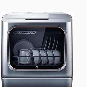 Countertop Dishwasher, Portable Dishwasher with 5L Built-in Water Tank, No Hookup Needed, 5 Programs, 360° Dual Spray, Mini Dishwasher for Apartments& RVs OneColor