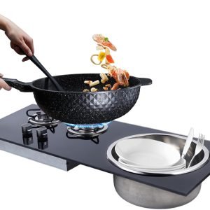 RV Gas Stove, Burner Tempered Glass Gas Cooktop Burner Lpg Gas Stove Hob for Boat Caravan Rv Camper Gas Range Stove Multi-level Fire Adjustment (With Bowl, 2 Burner)