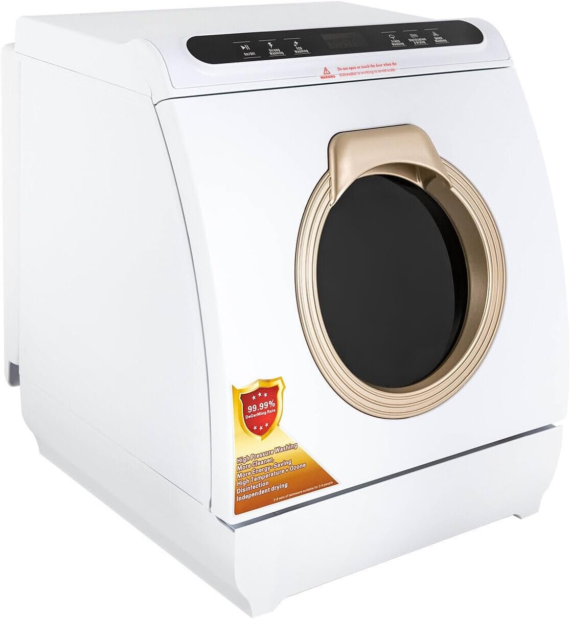 Xuthusman 900W 8 Sets Countertop Dishwasher with 7L Built-in Water Tank Dual Spray Dish Washing Machine 5 Washing Programs Deep Cleaning Air Drying - Image 3