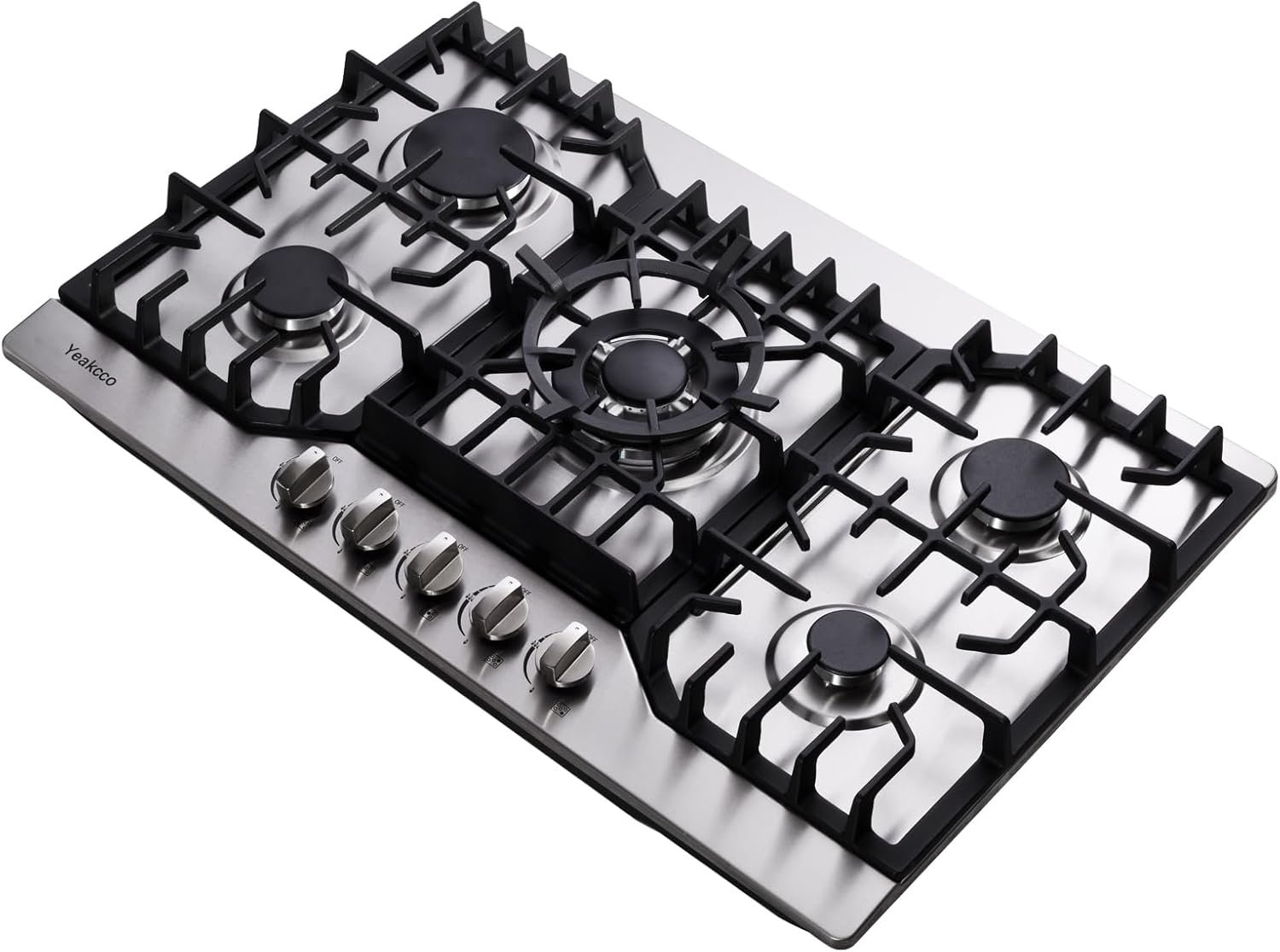 Gas Cooktop 30 Inch, Stainless Steel 5 Burners Built-in Gas Stovetop Propane/Natural Gas Convertible Stove Top Dual Fuel Gas Hob - Image 5