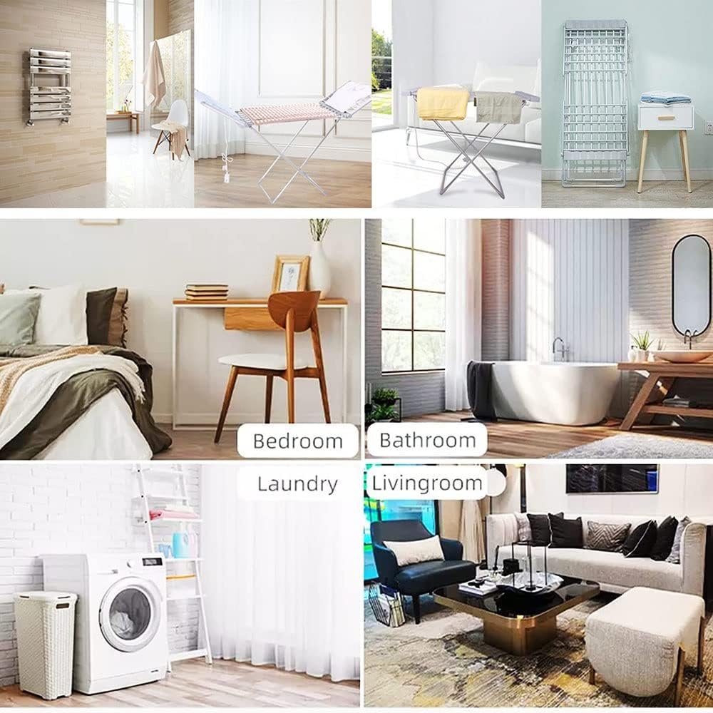 Electric Heated Clothes Airer Dryer Horse Rack, Folding Laundry Drying Rack Airer Stable Dryer, Electric Heated Drier Clothes Airer Hanger Fashionable - Image 3
