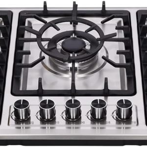 34 Inch Gas Cooktop DT5809 Built-in Stainless Steel 5 Burners Gas Stovetop LPG/NG Convertible Dual Fuel Gas Hob
