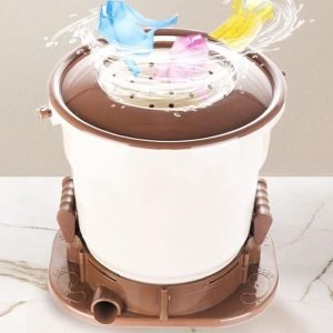 Portable Spin Dryer Mini Non-Electric Manual Laundry Drying Machine, Compact Clothes Dryer Non-Electric Manual Dehydrator with Drain Pipe, for RV's/Camping/Workout/Blackout Emergency Use