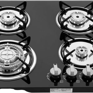 Gas Cook-top Gas Stoves,4-Burners Built-in Countertop Gas Stove NG/LPG Gas Hob Kitchen Cooker Built-In Cook Stove Tempered Glass Electronic Ignition Stove﻿