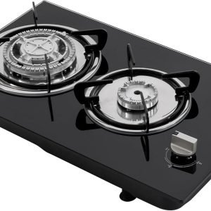 2 Burner Gas Cooktops, 20.47 * 12.6 In Built in Kitchen Stove Top LPG Cooktop, 2800Pa Glass Cooktop, Gas Stoves, Kitchen Frying Equipment for Homes Kitchen/Restaurant Cook