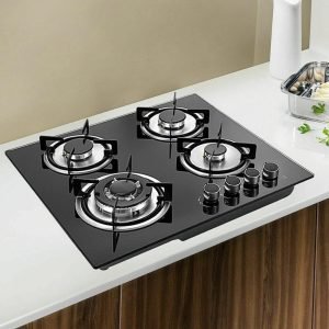 23" Gas Cooktop Stove 4 Burners, Built-in Tempered Glass Surface Cooker Gas Hob, NG/LPG Convertible Gas Cooktop (23" 4 Burners)