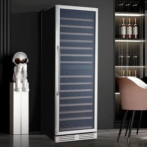 160 Bottle Wine Cooler Refrigerator, 24 inch Dual Zone Built-in Wine Fridge, Under Counter Wine Cellar, Double-Layer Tempered Glass Door with Lock, Digital Temperature Control