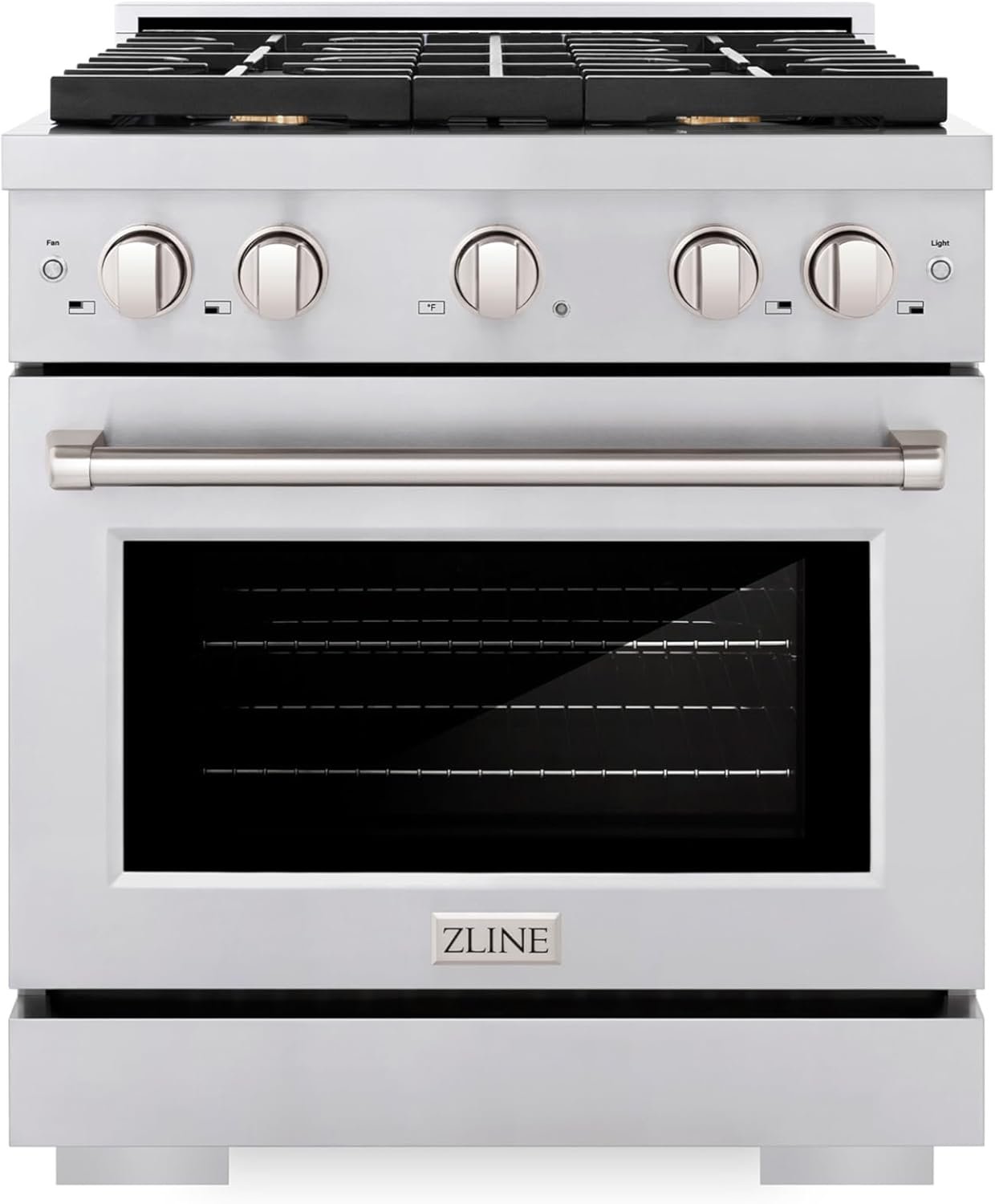 ZLINE 30 in. 4.2 cu. ft. Paramount Gas Range with Convection Gas Oven in Stainless Steel with 4 Brass Burners (SGR-BR-30)