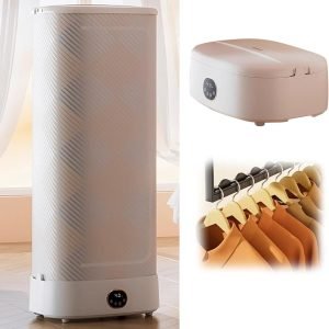 Foldable Portable Dryer, Double Layer Mini Dryer Machine, Compact Electric Dryers with 0.5H - 4H Smart Timer for Light Clothes, Underwear, Baby Clothes